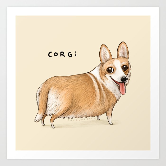 Corgi Art Print