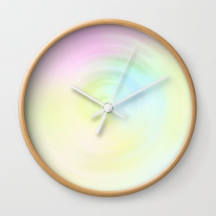Pastel spin rainbow Wall Clock