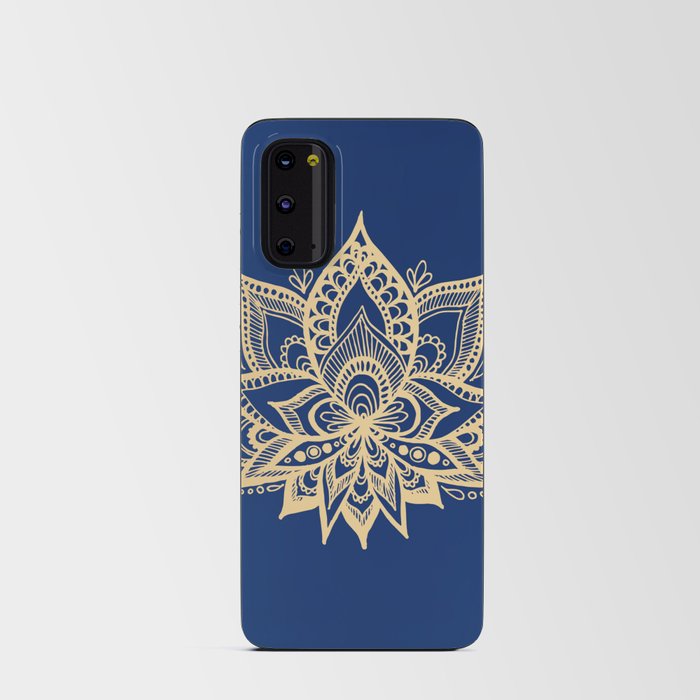 Gold and Blue Lotus Flower Mandala Android Card Case