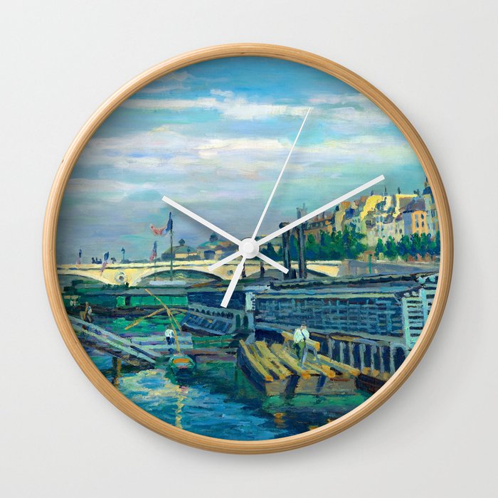 The Bridge of Louis Philippe, 1875 by Jean-Baptiste-Armand Guillaumin Wall Clock