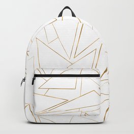 Minimalist Gold White Triangles Backpack