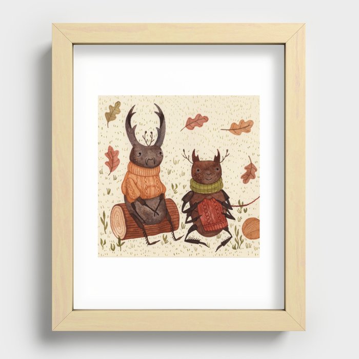 Knitting Bugs Recessed Framed Print