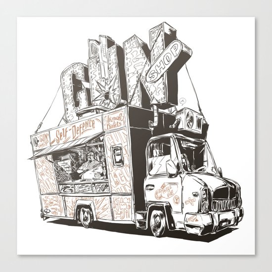 Shopping Truck Canvas Print