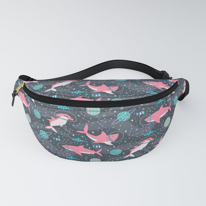 Pink Space Sharks Fanny Pack