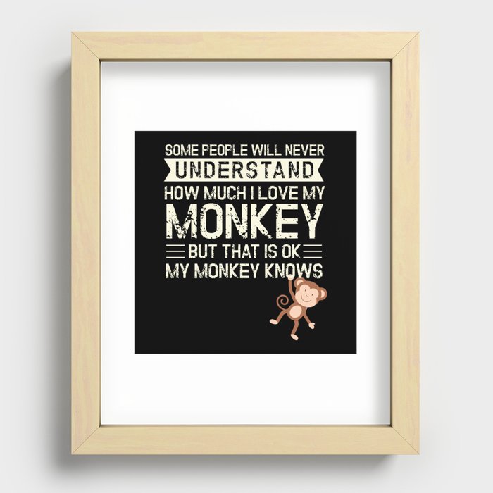 Monkey My Monkey Knows Chimpanzee Recessed Framed Print