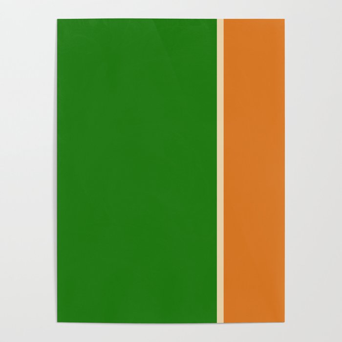 Spring 2 tones Green & Orange Poster