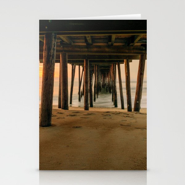 Nags Head Pier Outer Banks North Carolina Beach Ocean Print Stationery Cards