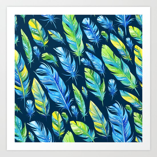 Feathers Pattern 04 Art Print