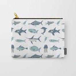 Blue Caribbean Fishes Carry-All Pouch | Fish, Swardfish, Nautical, Pattern, Fishing, Whale, Parrotfish, Killerwhale, Graphicdesign, Zebrafish 