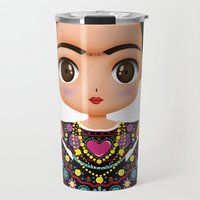Frida Mexican cartoon Travel Mug