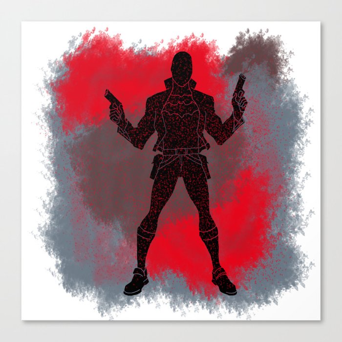 Red Hood Splatter Background Canvas Print