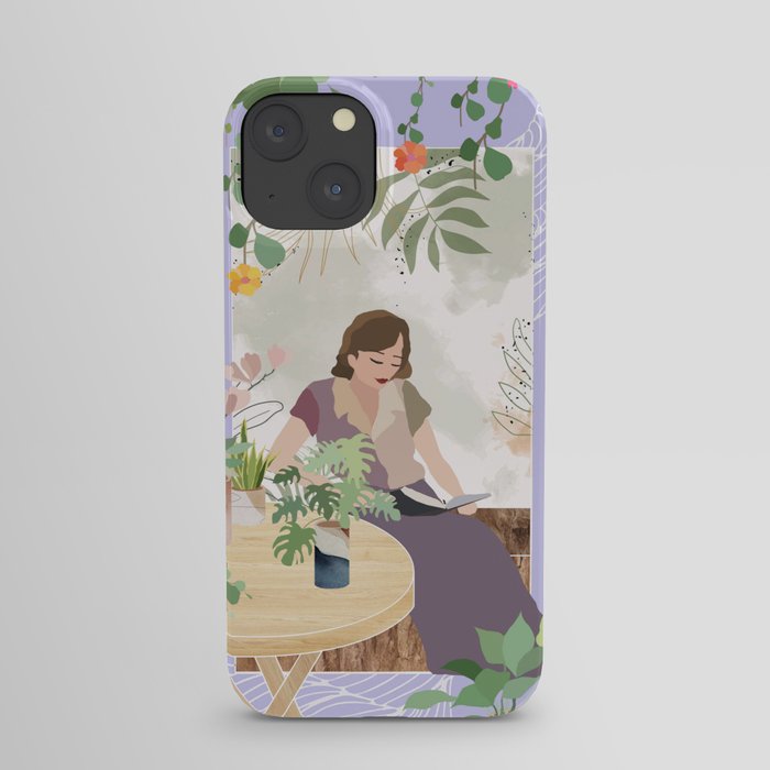 Girl in the garden iPhone Case