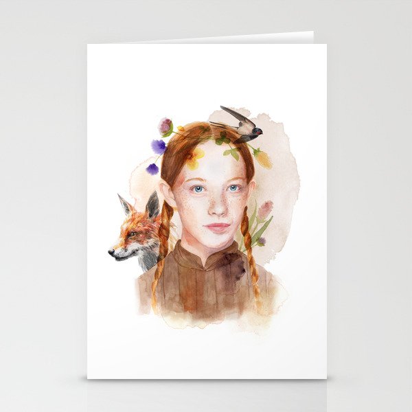 Anne with an E Watercolor Stationery Cards