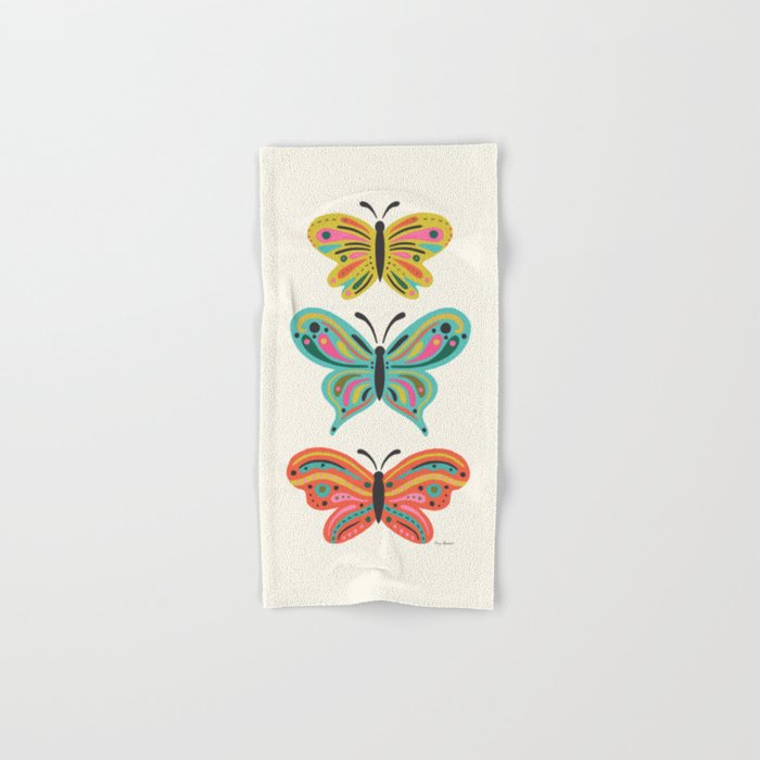 Colorful Butterflies Hand & Bath Towel