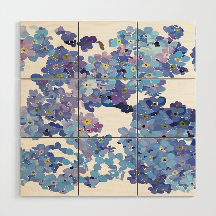 Periwinkle Flowers Floral Design Style 3 By Hxlxynxchxle Wood Wall