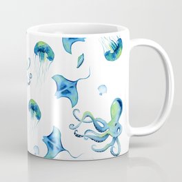 Watercolor Ocean Collage Coffee Mug