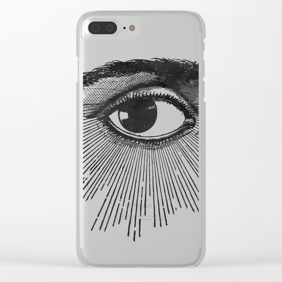 I See You. Black and White Clear iPhone Case