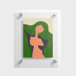 Girl with thick green hair Floating Acrylic Print