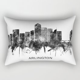 Arlington Texas Skyline BW Rectangular Pillow