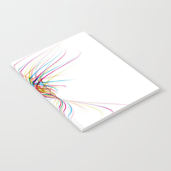 Abstract Curved Colored Lines. Notebook