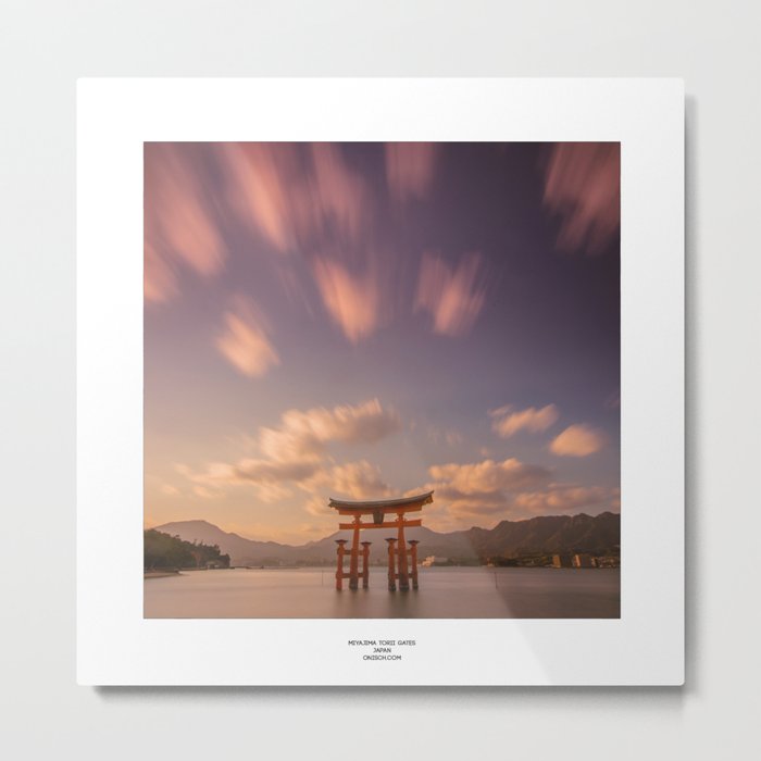 japan minimalism tori gate on the lake Metal Print