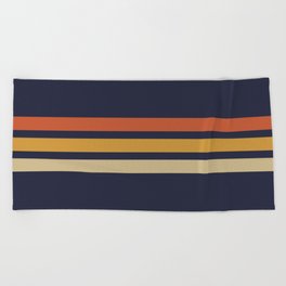 Vintage Retro Stripes Beach Towel