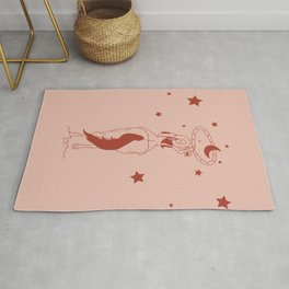 Fanny Ropes the Moon Rug | Clayred, Southwesternart, Moonandstars, Redart, Snake, Curated, Graphicdesign, Retrowestern, Digital, Minimalistic 