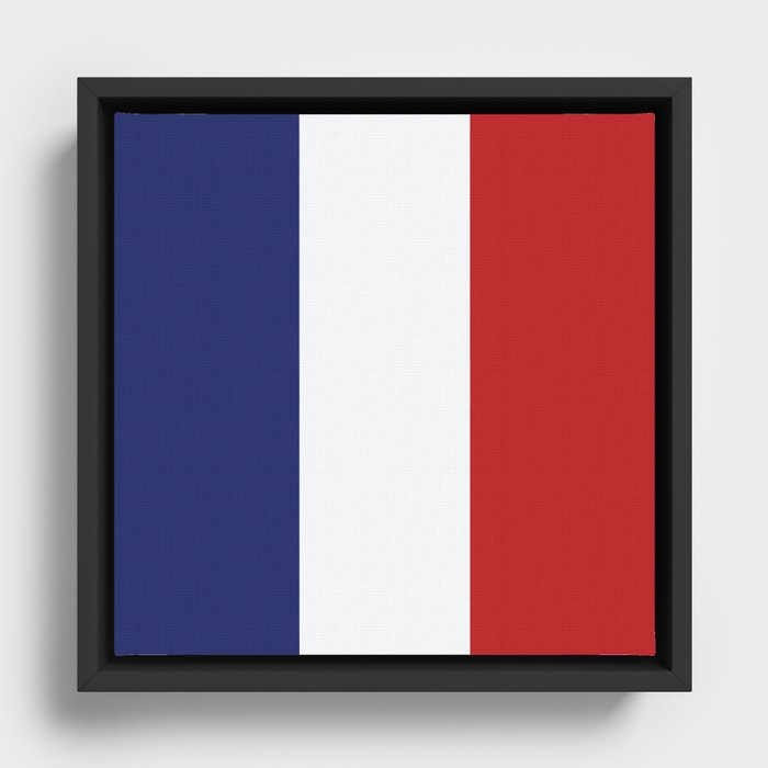 France Flag Print French Country Pride Patriotic Pattern Framed Canvas