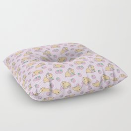 Pink Strawberries and Guinea pig pattern Floor Pillow