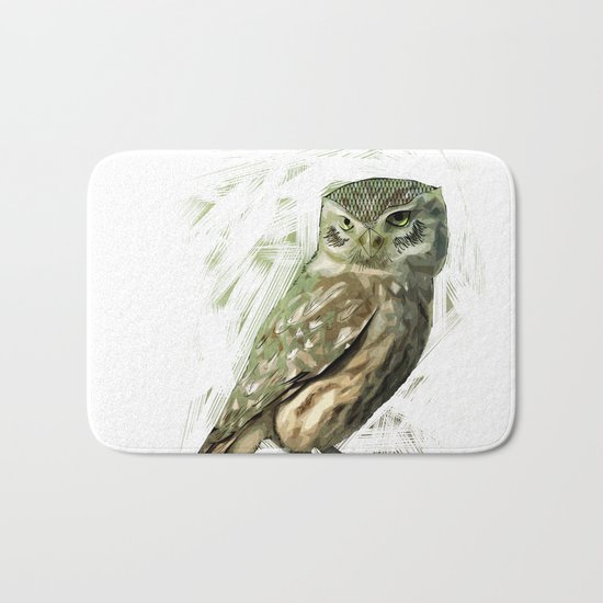 Olive Owl Bath Mat