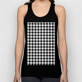 Black and White Houndstooth Pattern Tank Top