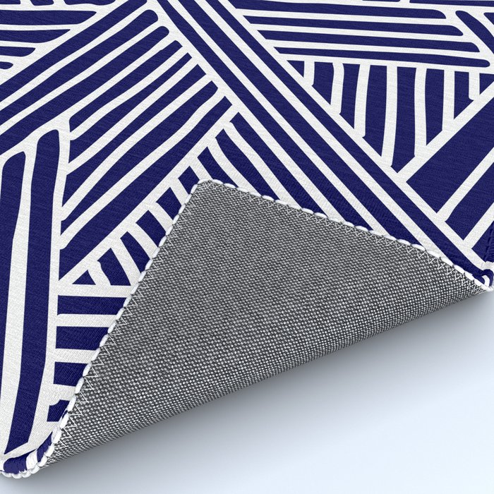 Abstract navy blue & white Lines and Triangles Pattern Mix and Match