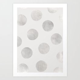 Silver Polka Dots Art Print
