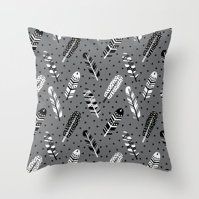 Feather print sales throw pillows