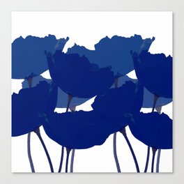 Blue Poppy Flowers on White Background #decor #society6 #buyart Canvas Print