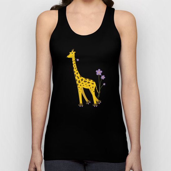 Funny Giraffe Roller Skating Unisex Tank Top