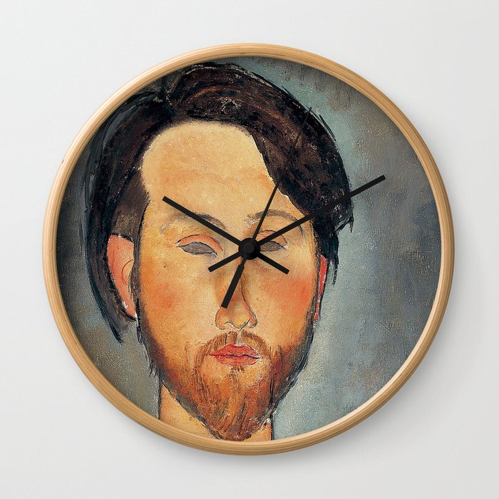 Modigliani portrait art Wall Clock