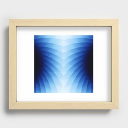 COOL BLUE SURFING WAVE. Recessed Framed Print