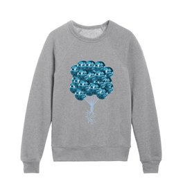 Boogie Blue Disco Ball Balloons Kids Crewneck