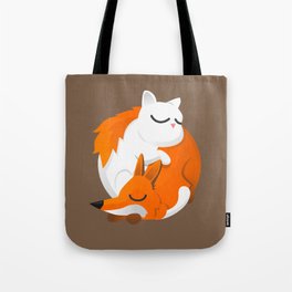 Fox and cat Tote Bag