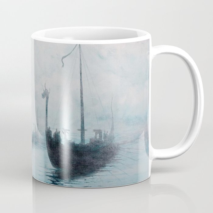Viking Ships from the Mist Coffee Mug