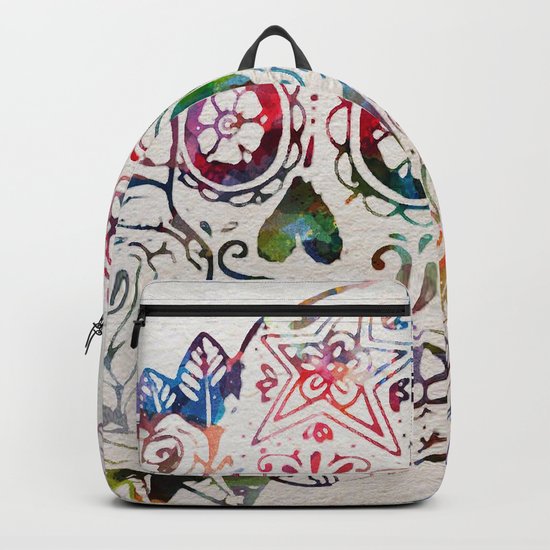 Sugar Skull Backpack Travel Book Bag Unisex