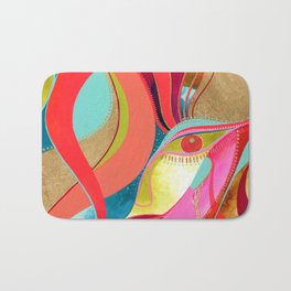 Abstract Woman | Cubist Painting | Colorful Cubism Femine Art Bath Mat