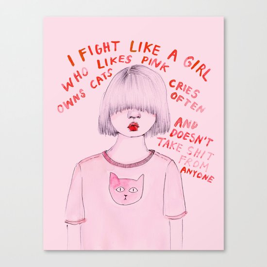 I fight like a girl Canvas Print