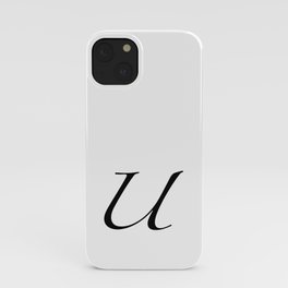 The Letter 'U' (Black Text with White Background) iPhone Case