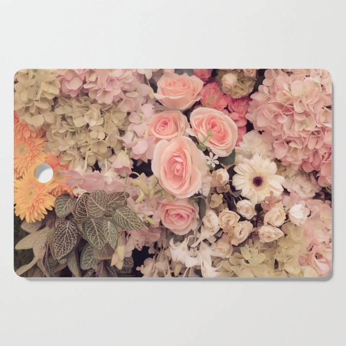 Wall flowers retro texture - Vintage Effect filter Cutting Board