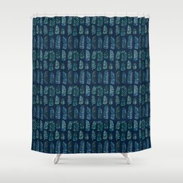 Close to Nature I Leaves Botanical Watercolor Pattern Shower Curtain