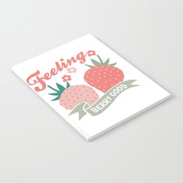 Feeling berry good retro strawberries Notebook