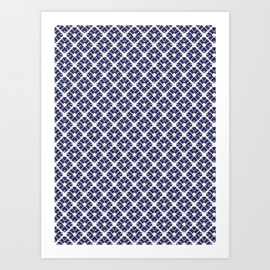 Shibori Diamonds Art Print