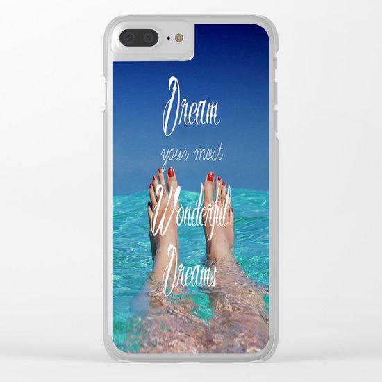 Dream Your Most Wonderful Dreams - Ocean Beach Swim Clear iPhone Case